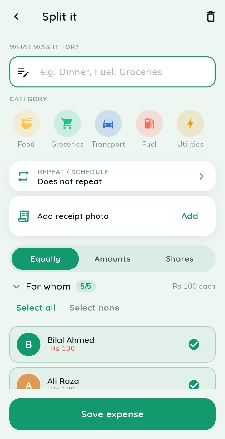 Add an expense